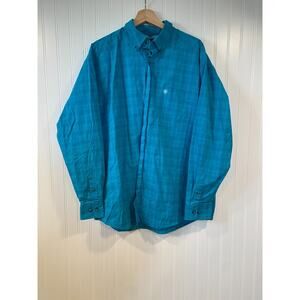 Ariat Pro Series Shirt Mens XL Blue Check Long Sleeve Button Up Western